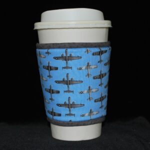 Fighter planes & B24s on blue